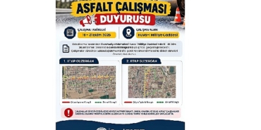 Kuva-İ Milliye Caddesi’nde gerçekleştirilecek asfalt çalışmaları öncesinde vatandaşlara duyuru